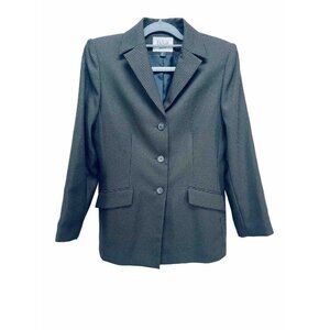 LE SUIT Petite Blazer Women’s Grey Lined Suit Jacket Business Wear Size 8P